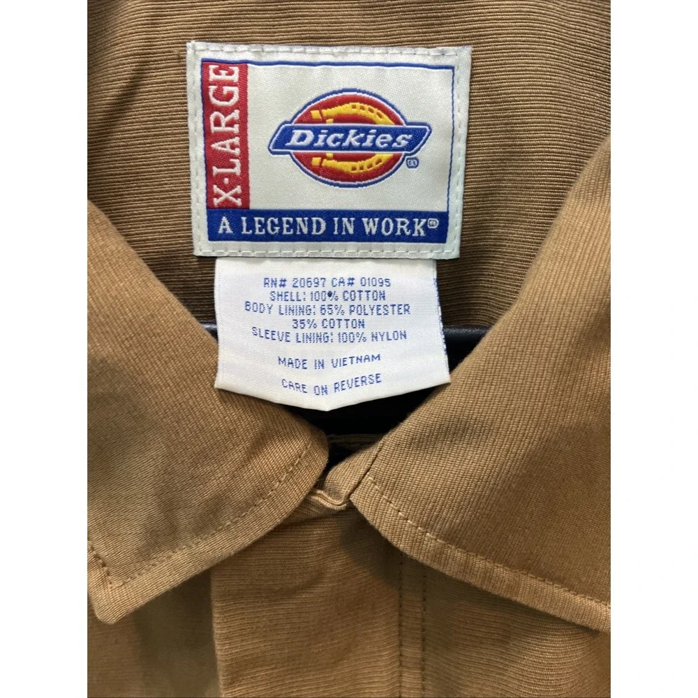 Dickies Work Jacket Vintage Duck Canvas,‎ Size XLarge 5 Pockets Zip Button Front